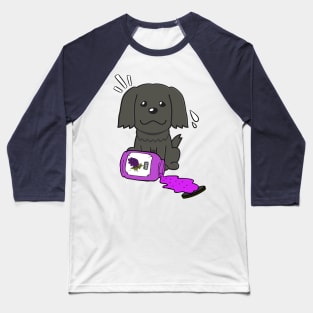 Naughty Sheepdog Spills a jar of grape jam! Baseball T-Shirt